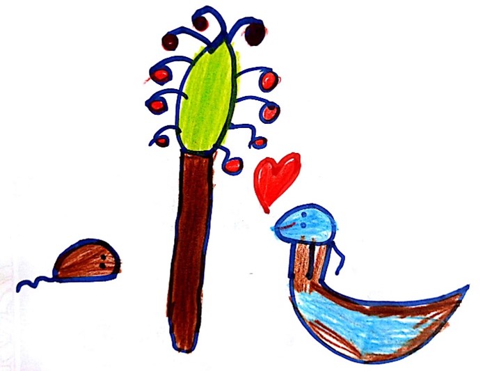 نقاشی ششم برای طرح درس موشه و درخت سیب