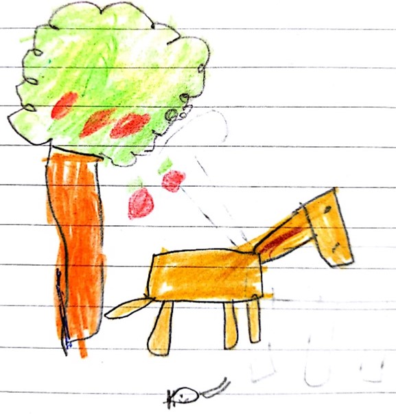 نقاشی چهارم برای طرح درس موشه و درخت سیب